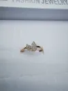 39 Korean-style pure copper ring girls' small accessory, simple and ins style fashionable small round bean set ring with adjustable opening Specification image